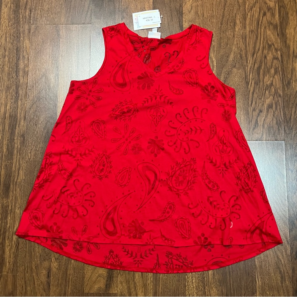 Lularoe red burnout Kristina large